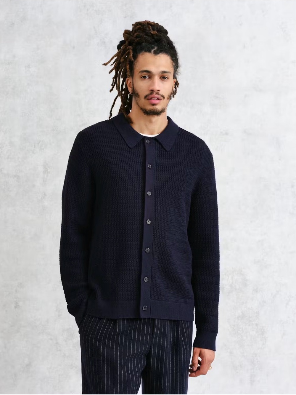 Wax London Tristan Cable Stitch Sweater Polo